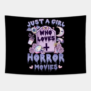 Just A Girl Who Loves Horror Movies - Pastel Goth Tapestry