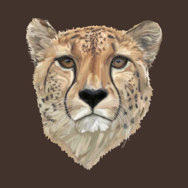 Watercolor Cheetah Portrait by Art by Deborah Camp