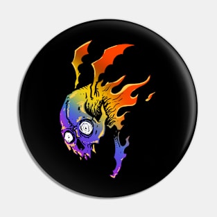 SKULL BAT RAINBOW Pin