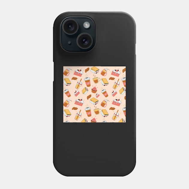 dessert and drinks pattern design Phone Case by zaiynabhw