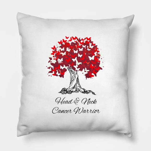 Head & Neck Cancer Warrior Tree Hope Gifts Pillow by MerchAndrey