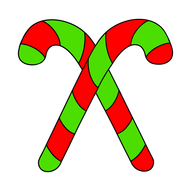 RED And Green Christmas Candy Cane by SartorisArt1