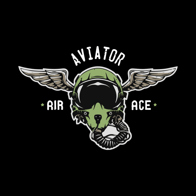 Aviator Air Ace Airplane Pilot Winged Helmet by BG Creative