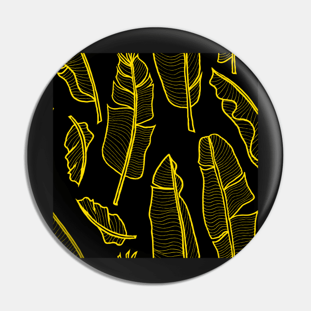 Banana leaves yellow on black Pin by kobyakov