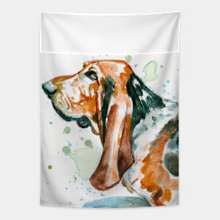 Basset Hound Watercolor Painting - Dog Lover Gifts Tapestry