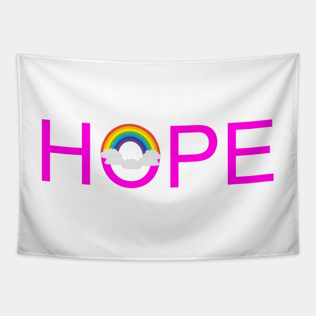 HOPE with rainbow Tapestry by Artstastic