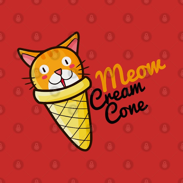 Meow Cream Cone by Jocularity Art