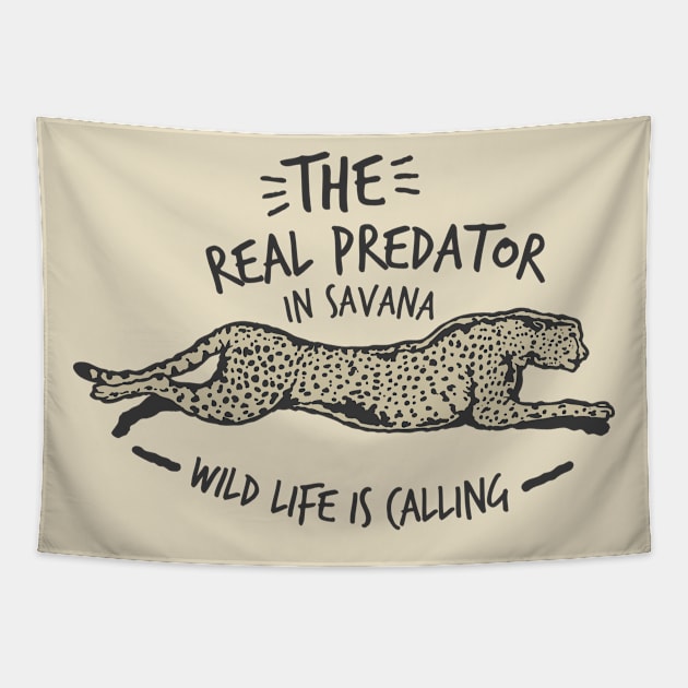 The Real Predator in Savana Tapestry by RadCoolguy