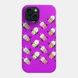 Cute Boba Bubble Tea  Pattern Design Merch Phone Case