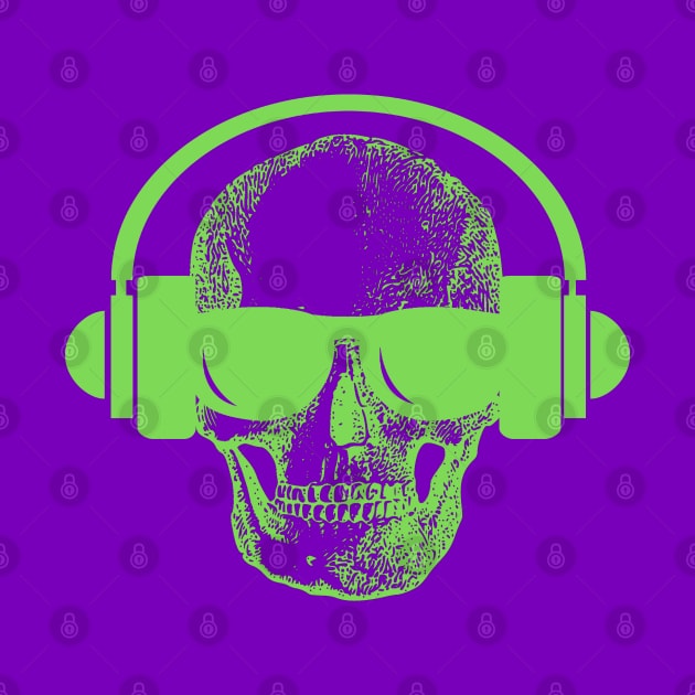 Skull And Phones, Green by Cup Of Joe, Inc.