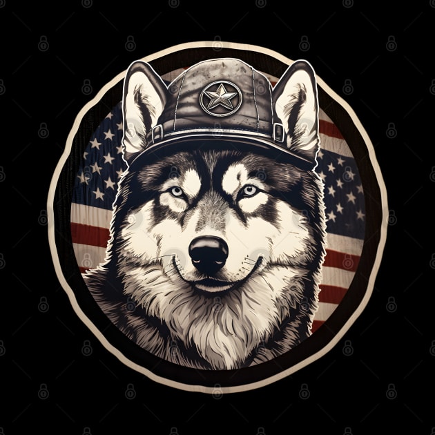 Patriotic Alaskan Malamute by NatashaCuteShop