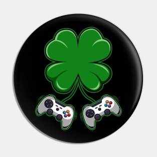 Video Game Controller St Patricks Day Gift Pin