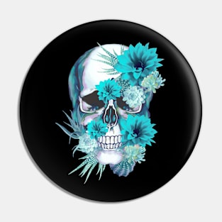 Sage Tribe floral Skull With succulents plants Pin