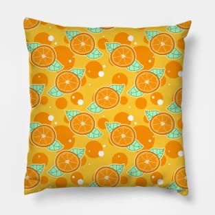 Orange Citrus Slice Pattern Pillow