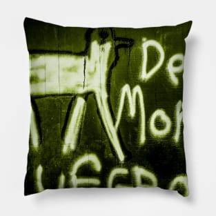 Death Monkey Puffball Green/Black Pillow