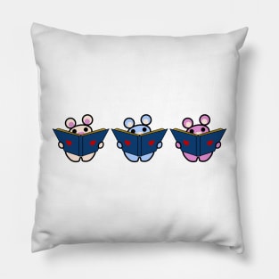 Three Chibis (Books) Pillow