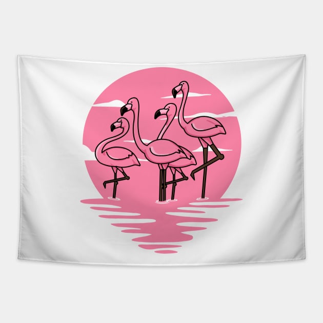 Flamingo Sunset Tapestry by Vault Emporium