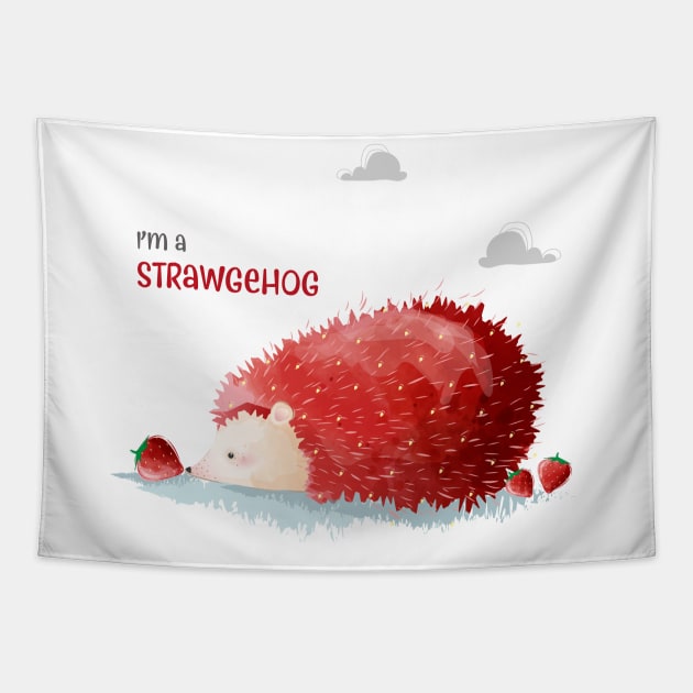 Hedgehog strawberry strawgehog Tapestry by Johnny_Sk3tch