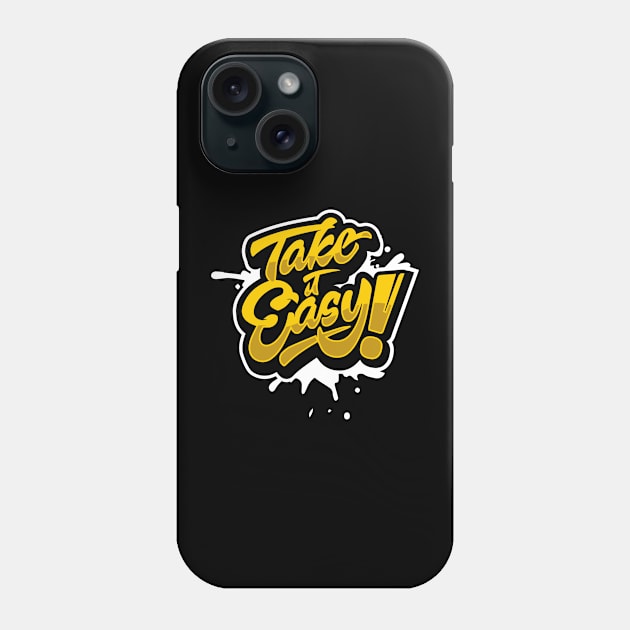 ake it Easy Retro Style Outdoors - Funny Saying Design 60's , 70's and 80's Fashion Phone Case by Printofi.com