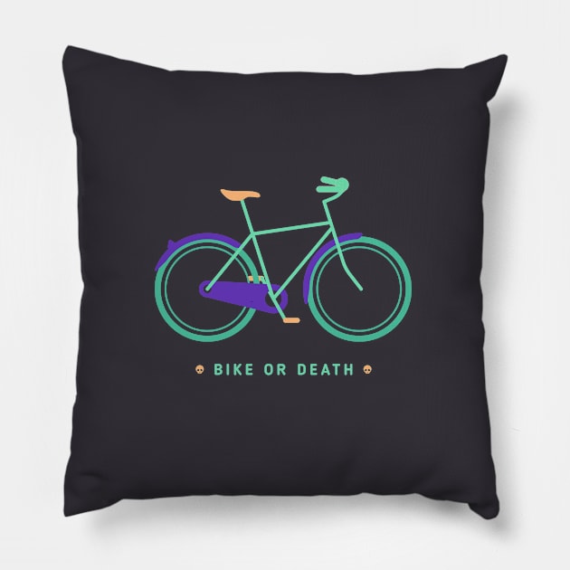 Bike or Death Pillow by Sugar & Bones