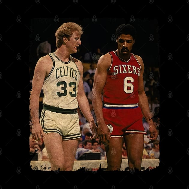 Larry Bird with Dr. J by Wendyshopart