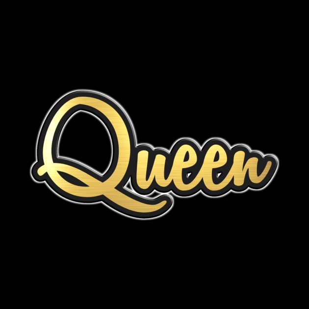 Shiny black and Gold QUEEN word ver5 by Donperion