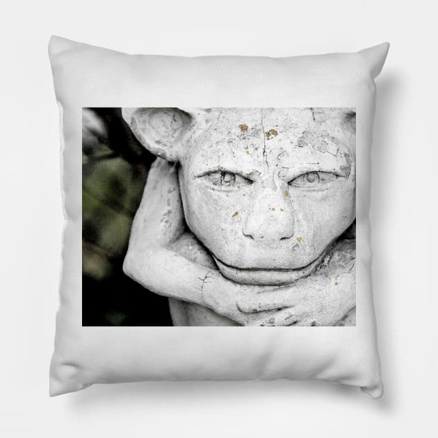Smiling little gargoyle Pillow by fparisi753
