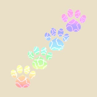 Rainbow Paw Prints (Version 1) T-Shirt