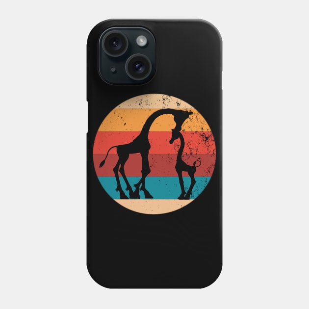 Vintage Giraffe Lover Retro Style Silhouette Gift Phone Case by Grabitees