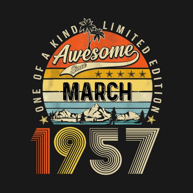 Awesome Since March 1957 Vintage 66th Birthday by PlumleelaurineArt
