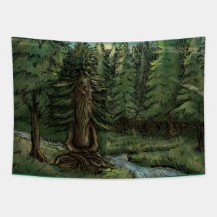 Arbor Sapiens Meditans Tapestry