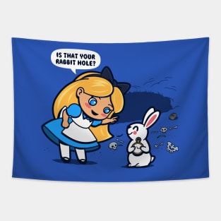 Cute Funny Kawaii Easter Bunny Retro Vintage Cartoon Mashup Tapestry