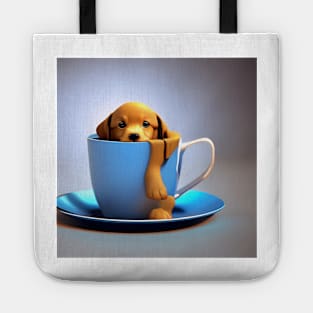 Puppuccino Coffee And Cute Puppy Doggy Tote