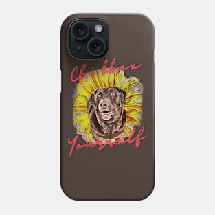 Chillax Yourself (labrador dog yellow flower) Phone Case