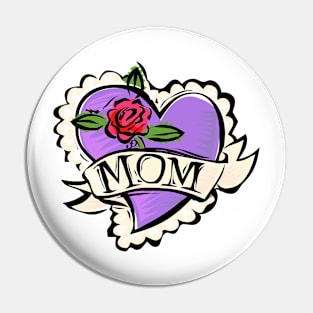 Mom Love Heart Pin