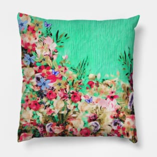Floral and Crumpled Crepe Pattern Pillow