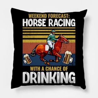 Weekend Forecast Horse Racing Pillow