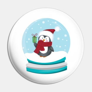 Penguin Snow Globe Pin