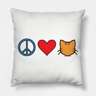 Peace Love Cats - Orange Pillow