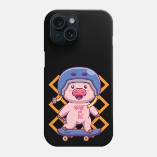 Skateboarding Pig On Skateboard Design Phone Case