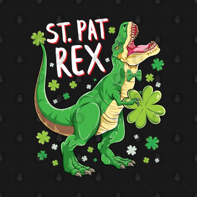 T-rex Dinosaur St Patrick's Day by Pennelli Studio