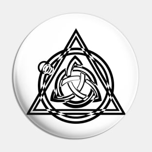 Celtic Triquetra Circle Triangle Black And White Pin