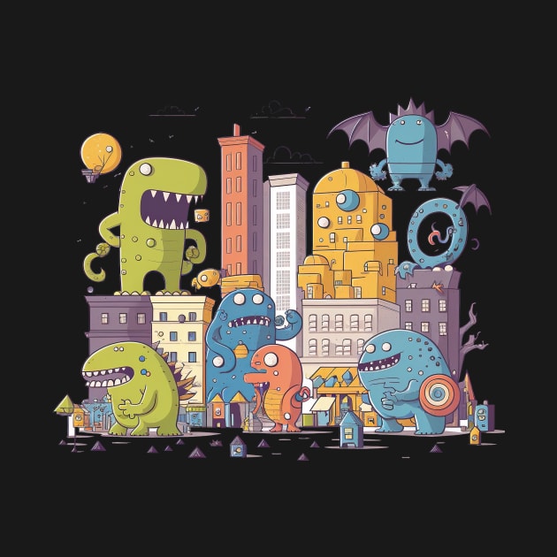 Monster in da City Doodle 1 by i2studio