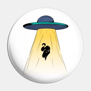 UFO Person Silhouette Pin