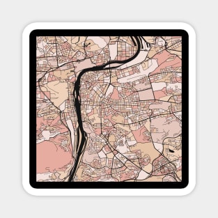 Prague Map Pattern in Soft Pink Pastels Magnet