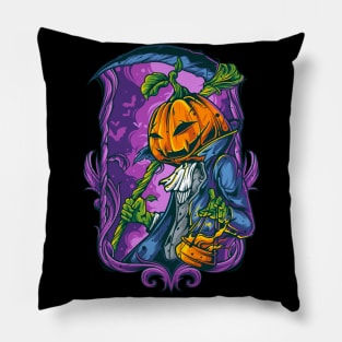 Halloween pumpkin boy Pillow