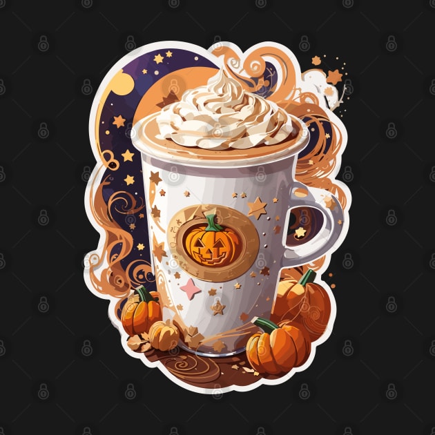 Pumpkin Spice Latte Art Funny Fall Autumn Coffee Drink Gift by norhan2000