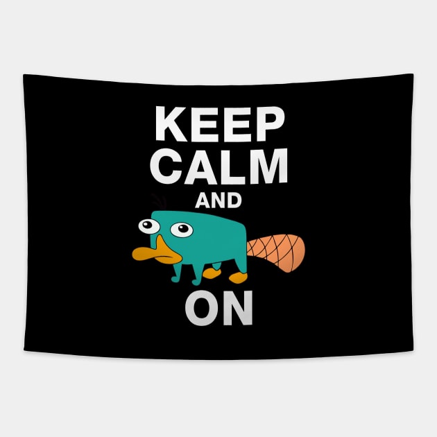 Keep calm and Perry on - Perry the Platipus Tapestry by Bimonastel