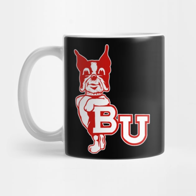 Vintage Boston U. Terrier leaning on BU - Mascot Rhett