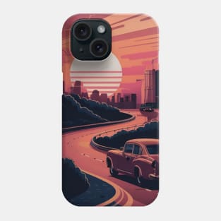 vintage aesthetic retro sunset classic car vibes Phone Case